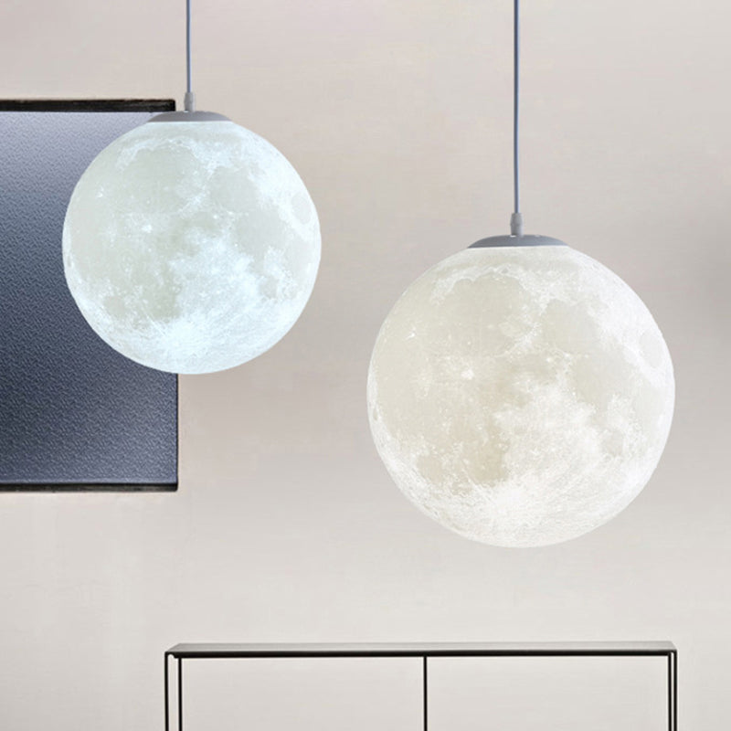 1 Light Moon Hanging Light Fixtures simplicity Nordic Style Plastic Ceiling Pendant Light for Bedroom Clearhalo 'Ceiling Lights' 'Pendant Lights' 'Pendants' Lighting' 2579182