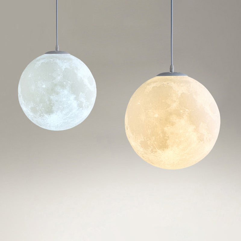 1 Light Moon Hanging Light Fixtures simplicity Nordic Style Plastic Ceiling Pendant Light for Bedroom Clearhalo 'Ceiling Lights' 'Pendant Lights' 'Pendants' Lighting' 2579185