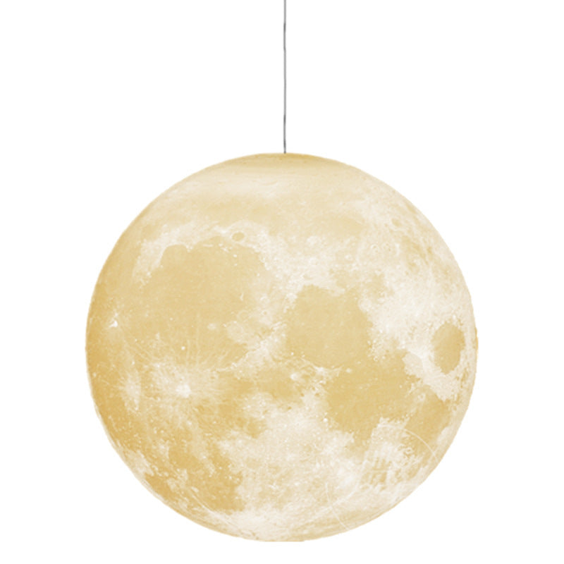 1 Light Moon Hanging Light Fixtures simplicity Nordic Style Plastic Ceiling Pendant Light for Bedroom Clearhalo 'Ceiling Lights' 'Pendant Lights' 'Pendants' Lighting' 2579191