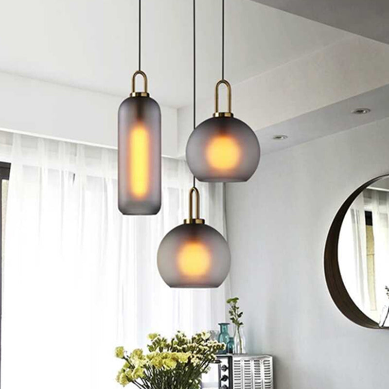 Contemporary Blown Glass Pendant Light 1-Light Hanging Pendant Lighting For Bedroom Clearhalo 'Ceiling Lights' 'Glass shade' 'Glass' 'Modern Pendants' 'Modern' 'Pendant Lights' 'Pendants' Lighting' 2579280