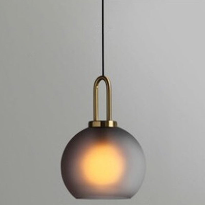 Contemporary Blown Glass Pendant Light 1-Light Hanging Pendant Lighting For Bedroom Grey 8" Clearhalo 'Ceiling Lights' 'Glass shade' 'Glass' 'Modern Pendants' 'Modern' 'Pendant Lights' 'Pendants' Lighting' 2579281