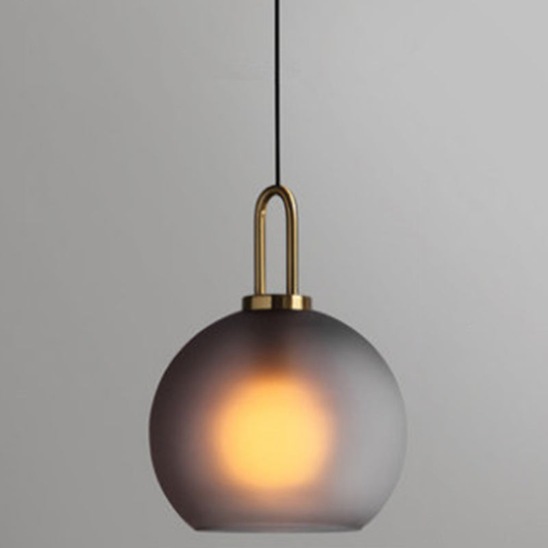 Contemporary Blown Glass Pendant Light 1-Light Hanging Pendant Lighting For Bedroom Grey 10" Clearhalo 'Ceiling Lights' 'Glass shade' 'Glass' 'Modern Pendants' 'Modern' 'Pendant Lights' 'Pendants' Lighting' 2579283