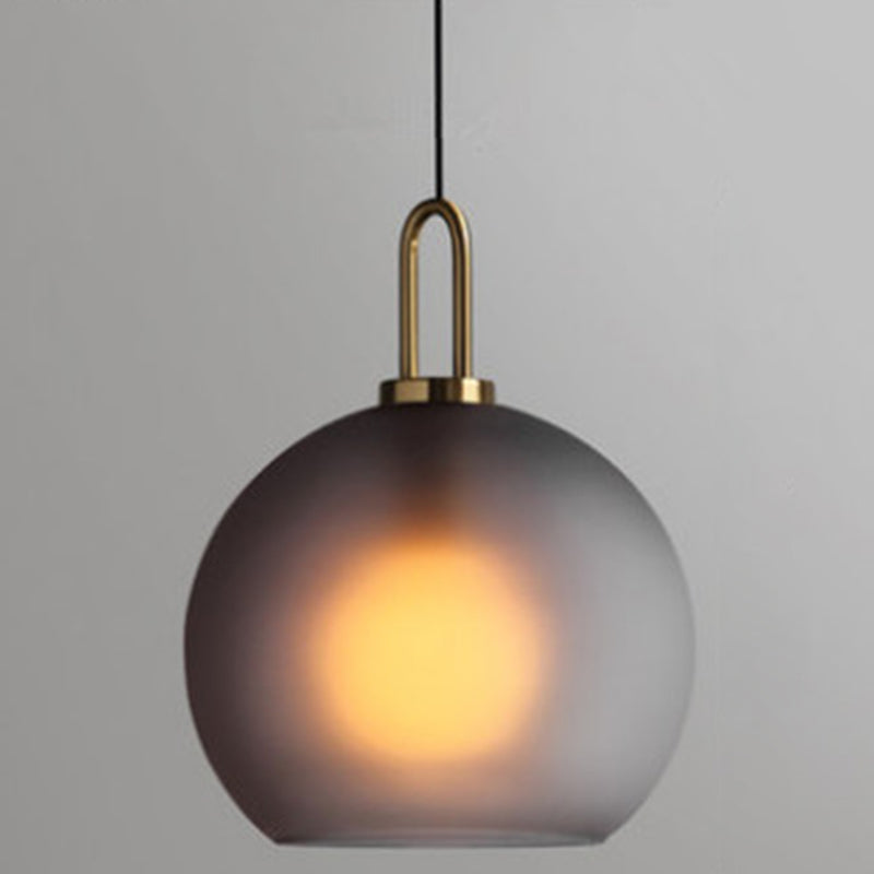 Contemporary Blown Glass Pendant Light 1-Light Hanging Pendant Lighting For Bedroom Grey 12" Clearhalo 'Ceiling Lights' 'Glass shade' 'Glass' 'Modern Pendants' 'Modern' 'Pendant Lights' 'Pendants' Lighting' 2579284