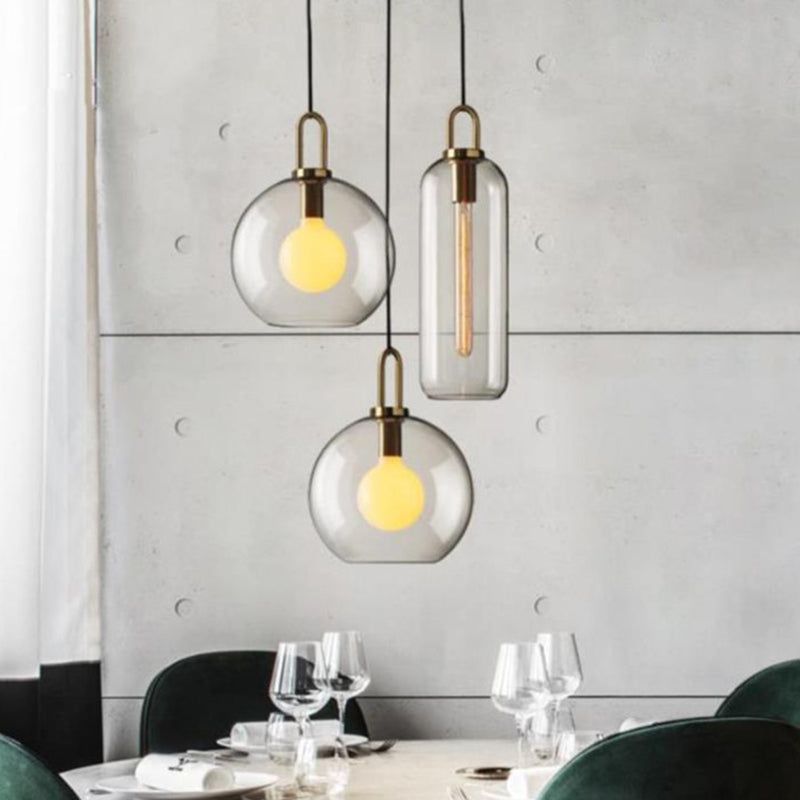 Contemporary Blown Glass Pendant Light 1-Light Hanging Pendant Lighting For Bedroom Clearhalo 'Ceiling Lights' 'Glass shade' 'Glass' 'Modern Pendants' 'Modern' 'Pendant Lights' 'Pendants' Lighting' 2579285