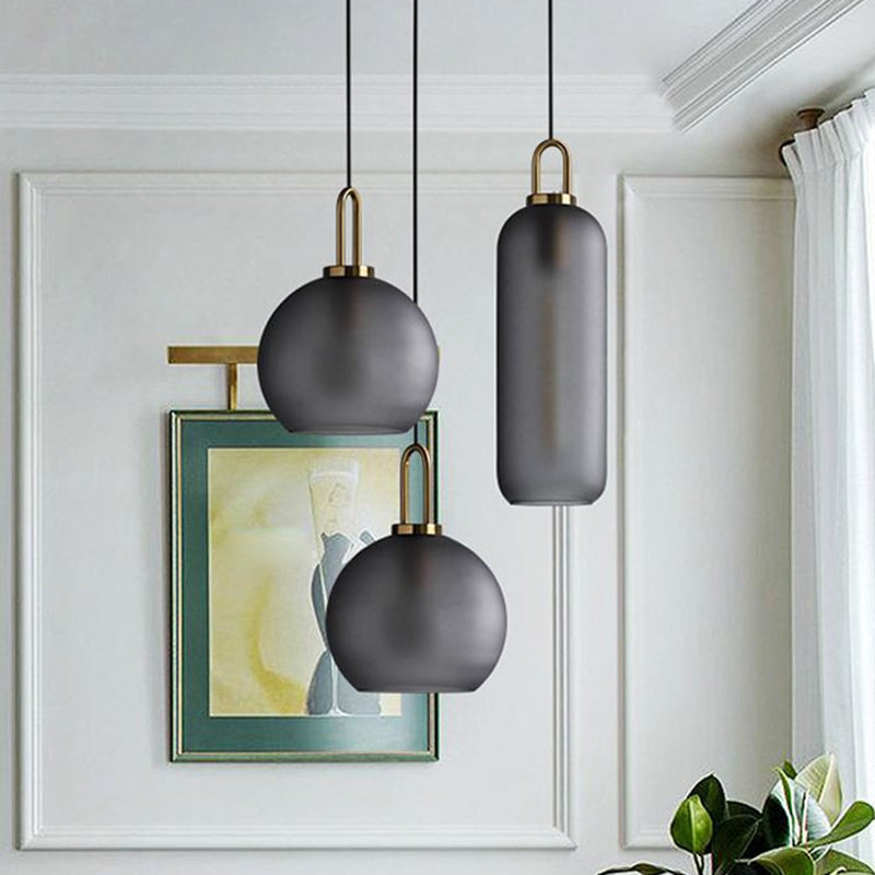Contemporary Blown Glass Pendant Light 1-Light Hanging Pendant Lighting For Bedroom Clearhalo 'Ceiling Lights' 'Glass shade' 'Glass' 'Modern Pendants' 'Modern' 'Pendant Lights' 'Pendants' Lighting' 2579287