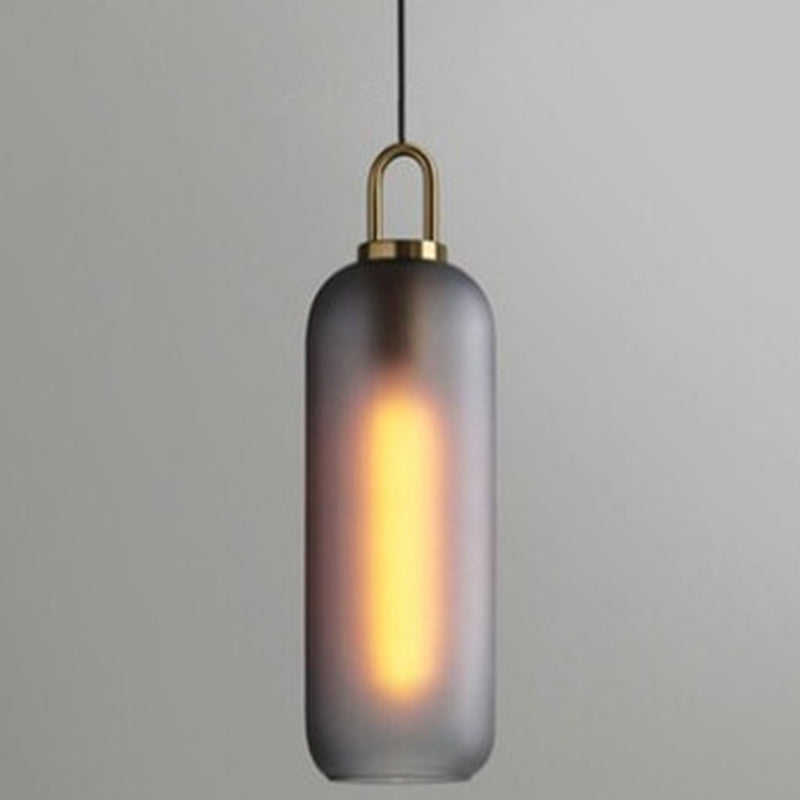 Contemporary Blown Glass Pendant Light 1-Light Hanging Pendant Lighting For Bedroom Grey 6" Clearhalo 'Ceiling Lights' 'Glass shade' 'Glass' 'Modern Pendants' 'Modern' 'Pendant Lights' 'Pendants' Lighting' 2579288