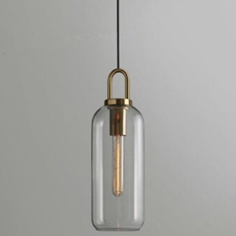 Contemporary Blown Glass Pendant Light 1-Light Hanging Pendant Lighting For Bedroom Clear 5" Clearhalo 'Ceiling Lights' 'Glass shade' 'Glass' 'Modern Pendants' 'Modern' 'Pendant Lights' 'Pendants' Lighting' 2579296