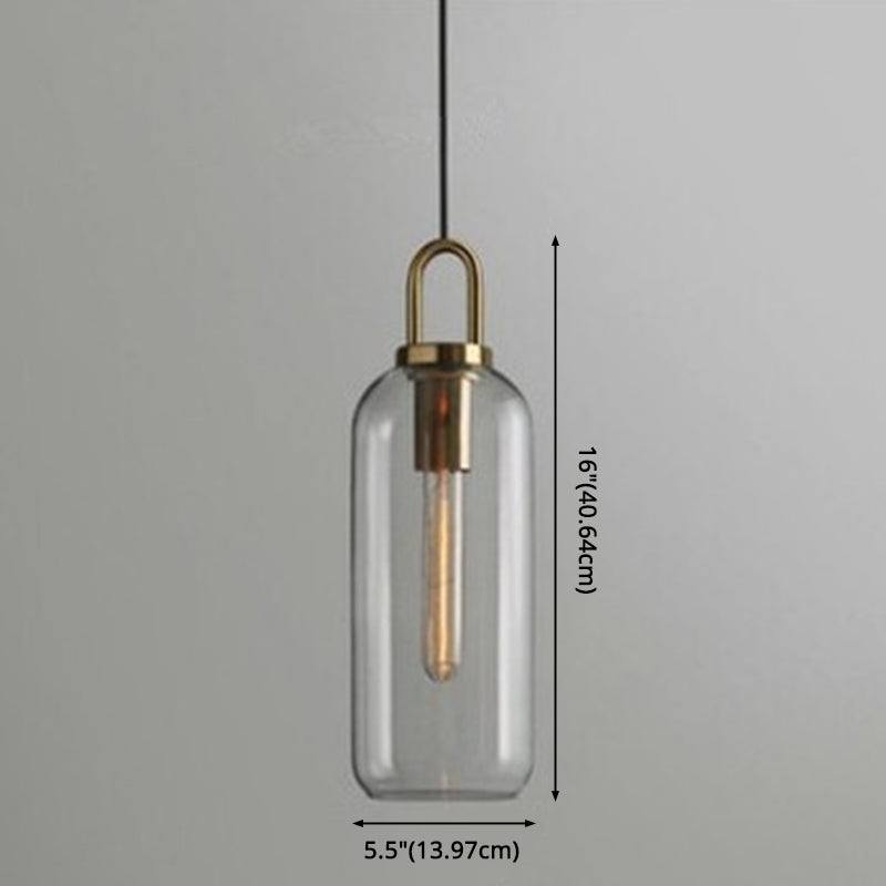 Contemporary Blown Glass Pendant Light 1-Light Hanging Pendant Lighting For Bedroom Clearhalo 'Ceiling Lights' 'Glass shade' 'Glass' 'Modern Pendants' 'Modern' 'Pendant Lights' 'Pendants' Lighting' 2579302