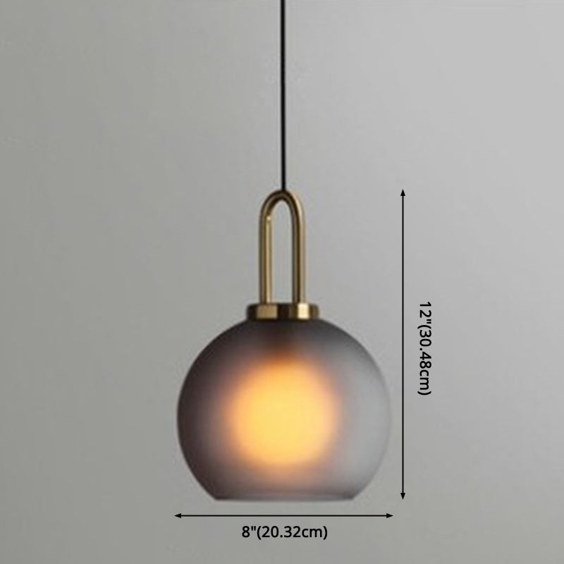 Contemporary Blown Glass Pendant Light 1-Light Hanging Pendant Lighting For Bedroom Clearhalo 'Ceiling Lights' 'Glass shade' 'Glass' 'Modern Pendants' 'Modern' 'Pendant Lights' 'Pendants' Lighting' 2579304