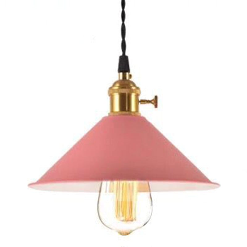 Nordic Industrial Umbrella Pendant Light Metal Colorful Macarons 1-Light Pendant Lighting Red Clearhalo 'Art Deco Pendants' 'Cast Iron' 'Ceiling Lights' 'Ceramic' 'Crystal' 'Industrial Pendants' 'Industrial' 'Metal' 'Middle Century Pendants' 'Pendant Lights' 'Pendants' 'Tiffany' Lighting' 2579347