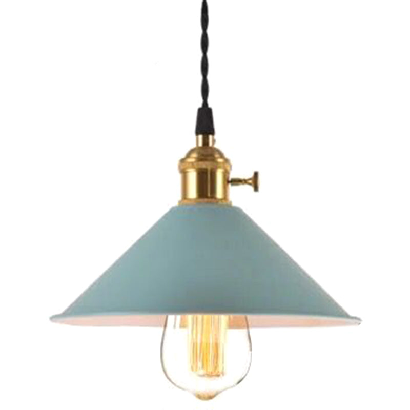 Nordic Industrial Umbrella Pendant Light Metal Colorful Macarons 1-Light Pendant Lighting Blue Clearhalo 'Art Deco Pendants' 'Cast Iron' 'Ceiling Lights' 'Ceramic' 'Crystal' 'Industrial Pendants' 'Industrial' 'Metal' 'Middle Century Pendants' 'Pendant Lights' 'Pendants' 'Tiffany' Lighting' 2579350