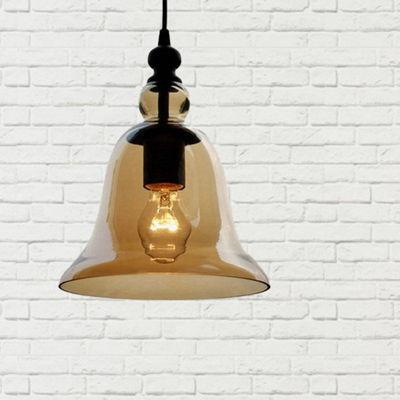 Bell Pendant Lamp Modernism Amber/Clear Glass 1 Head Dining Room Hanging Light Fixture Clearhalo 'Ceiling Lights' 'Glass shade' 'Glass' 'Modern Pendants' 'Modern' 'Pendant Lights' 'Pendants' Lighting' 257952