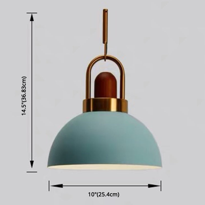 1-Light Bowl Pendant Lamp Nordic Macarons Style Metal Restaurant Hanging Lamp Clearhalo 'Ceiling Lights' 'Modern Pendants' 'Modern' 'Pendant Lights' 'Pendants' Lighting' 2579525