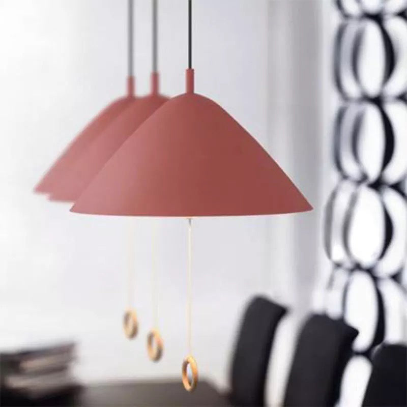 Modern Macarons Tapered Pendant Light Metal 1-Light Pendant Lighting with Pull Ring Clearhalo 'Ceiling Lights' 'Modern Pendants' 'Modern' 'Pendant Lights' 'Pendants' Lighting' 2579536