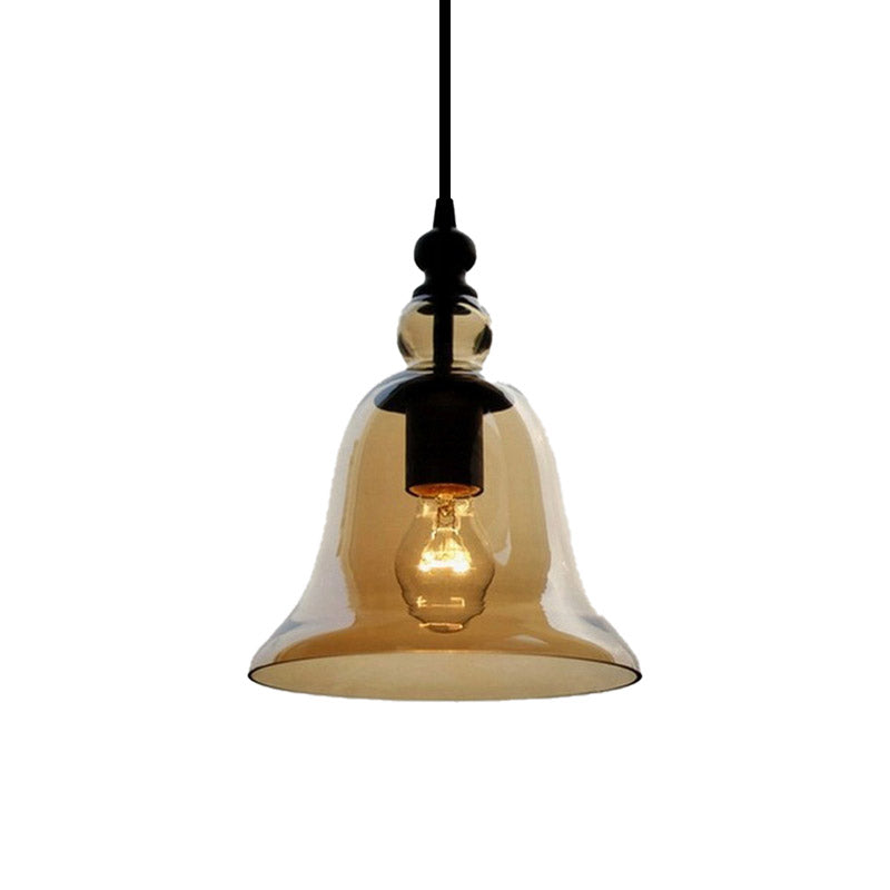 Bell Pendant Lamp Modernism Amber/Clear Glass 1 Head Dining Room Hanging Light Fixture Clearhalo 'Ceiling Lights' 'Glass shade' 'Glass' 'Modern Pendants' 'Modern' 'Pendant Lights' 'Pendants' Lighting' 257955