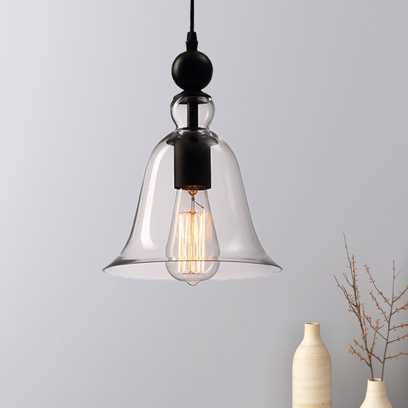 Bell Pendant Lamp Modernism Amber/Clear Glass 1 Head Dining Room Hanging Light Fixture Clearhalo 'Ceiling Lights' 'Glass shade' 'Glass' 'Modern Pendants' 'Modern' 'Pendant Lights' 'Pendants' Lighting' 257957