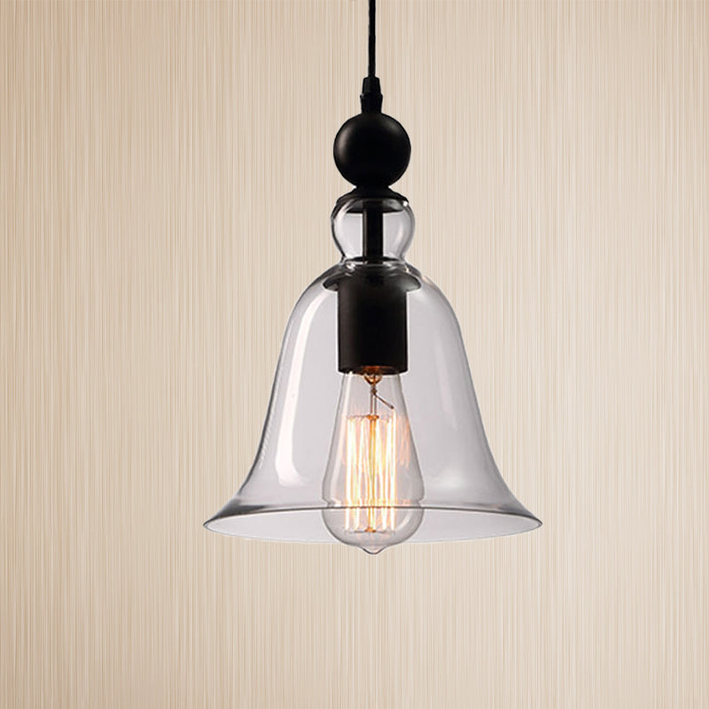 Bell Pendant Lamp Modernism Amber/Clear Glass 1 Head Dining Room Hanging Light Fixture Clearhalo 'Ceiling Lights' 'Glass shade' 'Glass' 'Modern Pendants' 'Modern' 'Pendant Lights' 'Pendants' Lighting' 257958