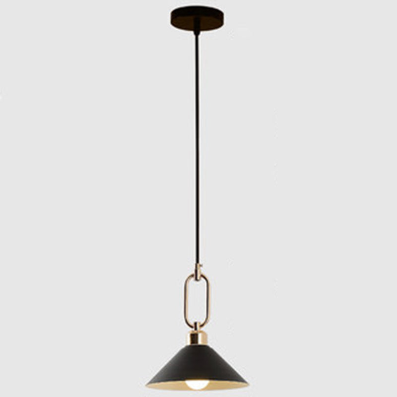 Modern Macarons Umbrella Shade Pendant Light Metal Pendant Lighting with Metal Ring Black Round Clearhalo 'Ceiling Lights' 'Modern Pendants' 'Modern' 'Pendant Lights' 'Pendants' Lighting' 2579589