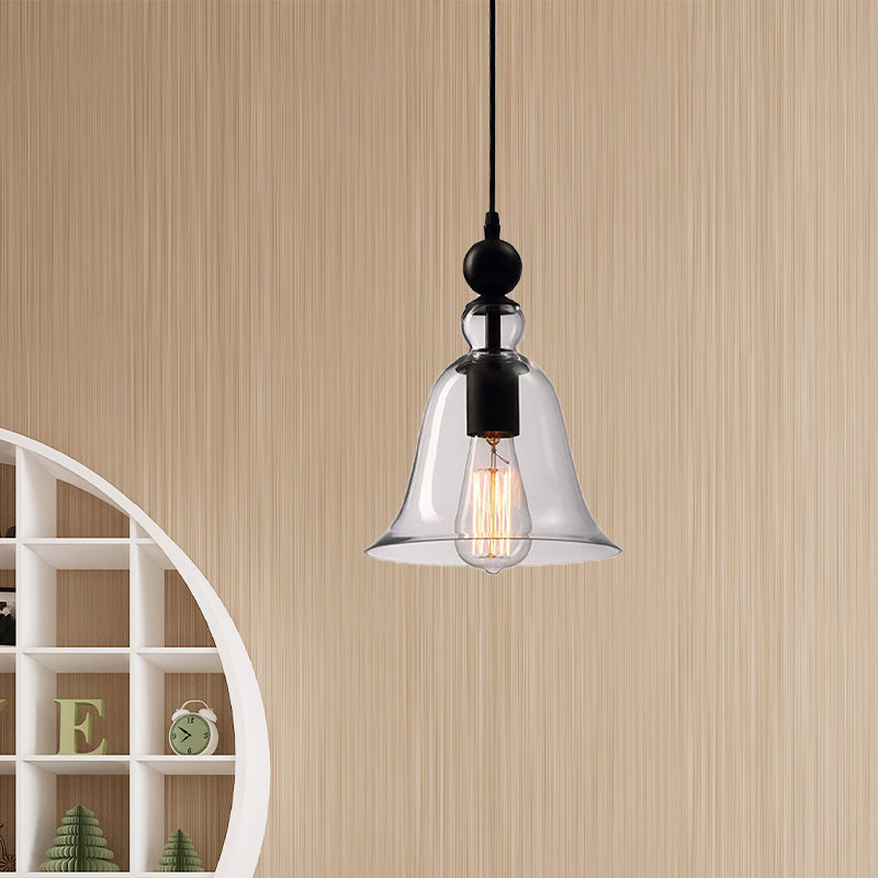 Bell Pendant Lamp Modernism Amber/Clear Glass 1 Head Dining Room Hanging Light Fixture Clearhalo 'Ceiling Lights' 'Glass shade' 'Glass' 'Modern Pendants' 'Modern' 'Pendant Lights' 'Pendants' Lighting' 257959