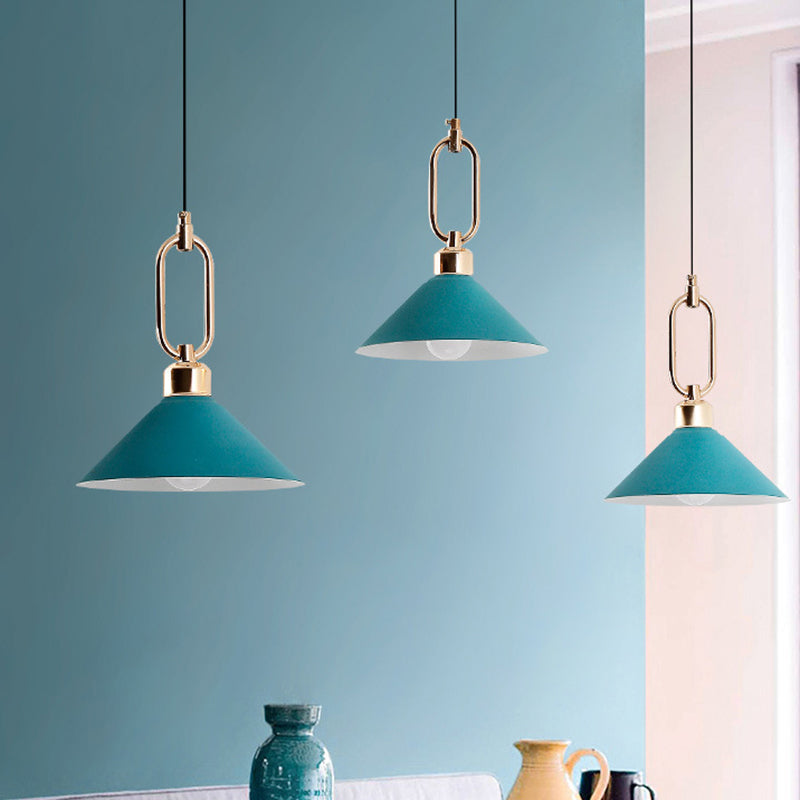 Modern Macarons Umbrella Shade Pendant Light Metal Pendant Lighting with Metal Ring Clearhalo 'Ceiling Lights' 'Modern Pendants' 'Modern' 'Pendant Lights' 'Pendants' Lighting' 2579591