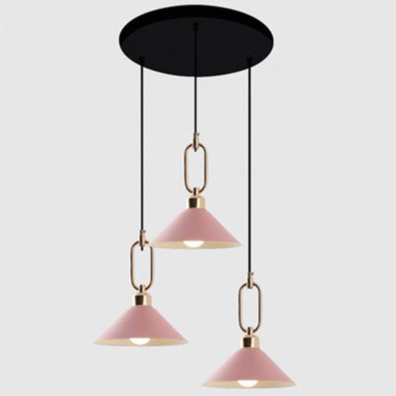 Modern Macarons Umbrella Shade Pendant Light Metal Pendant Lighting with Metal Ring Clearhalo 'Ceiling Lights' 'Modern Pendants' 'Modern' 'Pendant Lights' 'Pendants' Lighting' 2579597