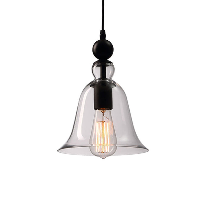 Bell Pendant Lamp Modernism Amber/Clear Glass 1 Head Dining Room Hanging Light Fixture Clearhalo 'Ceiling Lights' 'Glass shade' 'Glass' 'Modern Pendants' 'Modern' 'Pendant Lights' 'Pendants' Lighting' 257960