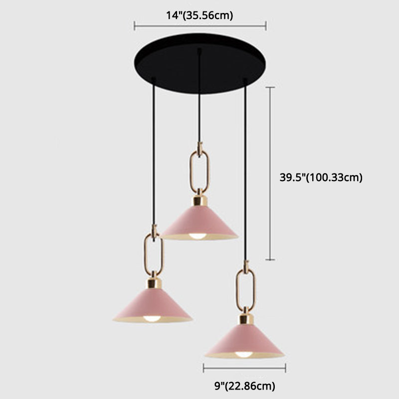 Modern Macarons Umbrella Shade Pendant Light Metal Pendant Lighting with Metal Ring Clearhalo 'Ceiling Lights' 'Modern Pendants' 'Modern' 'Pendant Lights' 'Pendants' Lighting' 2579604