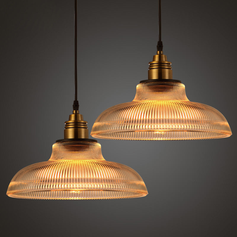 Retro Industrial 1 Light Pendant Prismatic Glass Dome Pendant Lighting for Living Room Clearhalo 'Ceiling Lights' 'Glass shade' 'Glass' 'Industrial Pendants' 'Industrial' 'Middle Century Pendants' 'Pendant Lights' 'Pendants' 'Tiffany' Lighting' 2579664