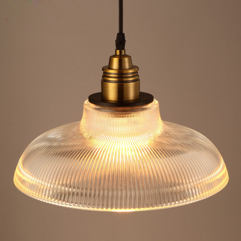 Retro Industrial 1 Light Pendant Prismatic Glass Dome Pendant Lighting for Living Room Clearhalo 'Ceiling Lights' 'Glass shade' 'Glass' 'Industrial Pendants' 'Industrial' 'Middle Century Pendants' 'Pendant Lights' 'Pendants' 'Tiffany' Lighting' 2579665