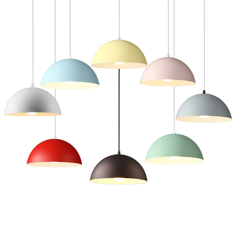 Metal Ribbed Dome Hanging Light 1-Light Nordic Minimalist Style Hanging Lamp for Restaurant Clearhalo 'Ceiling Lights' 'Modern Pendants' 'Modern' 'Pendant Lights' 'Pendants' Lighting' 2579694