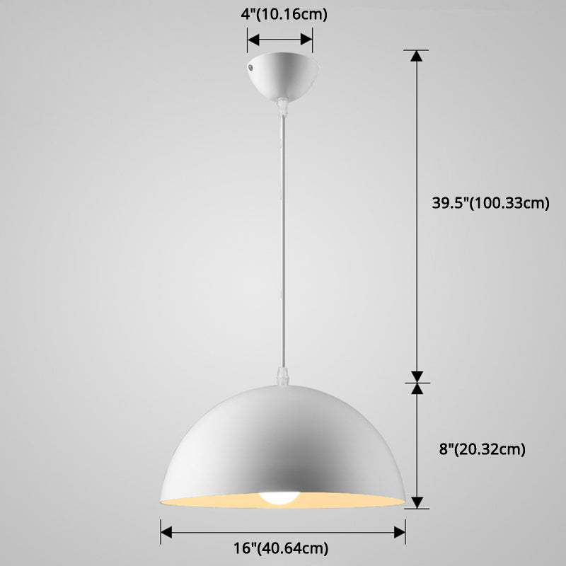 Metal Ribbed Dome Hanging Light 1-Light Nordic Minimalist Style Hanging Lamp for Restaurant Clearhalo 'Ceiling Lights' 'Modern Pendants' 'Modern' 'Pendant Lights' 'Pendants' Lighting' 2579709