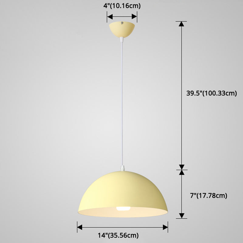 Metal Ribbed Dome Hanging Light 1-Light Nordic Minimalist Style Hanging Lamp for Restaurant Clearhalo 'Ceiling Lights' 'Modern Pendants' 'Modern' 'Pendant Lights' 'Pendants' Lighting' 2579712