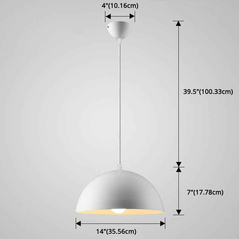 Metal Ribbed Dome Hanging Light 1-Light Nordic Minimalist Style Hanging Lamp for Restaurant Clearhalo 'Ceiling Lights' 'Modern Pendants' 'Modern' 'Pendant Lights' 'Pendants' Lighting' 2579716