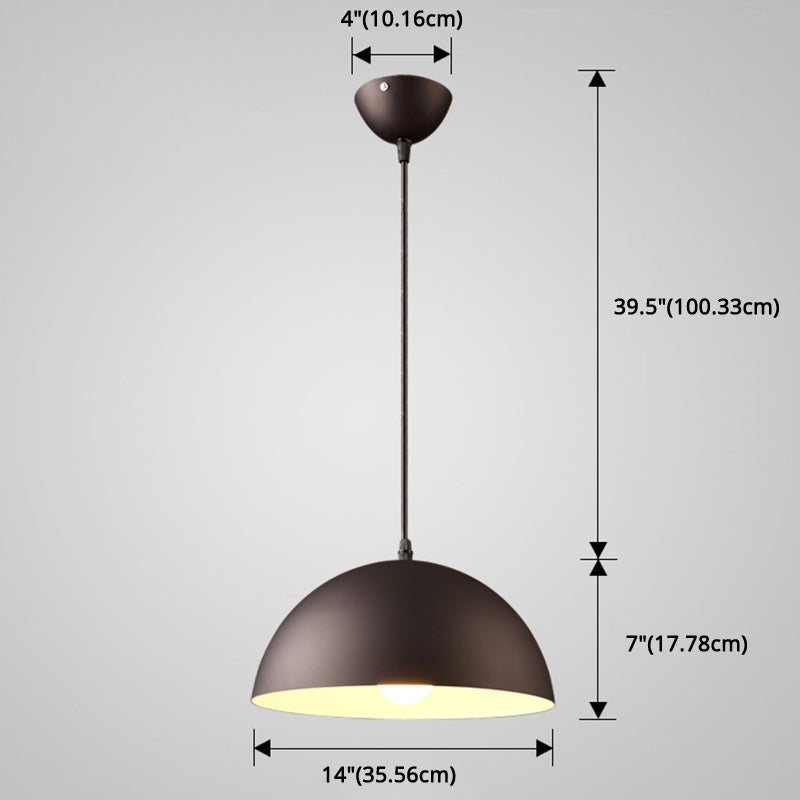 Metal Ribbed Dome Hanging Light 1-Light Nordic Minimalist Style Hanging Lamp for Restaurant Clearhalo 'Ceiling Lights' 'Modern Pendants' 'Modern' 'Pendant Lights' 'Pendants' Lighting' 2579718