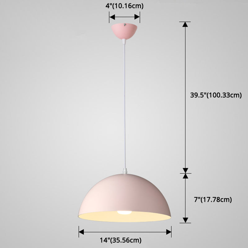 Metal Ribbed Dome Hanging Light 1-Light Nordic Minimalist Style Hanging Lamp for Restaurant Clearhalo 'Ceiling Lights' 'Modern Pendants' 'Modern' 'Pendant Lights' 'Pendants' Lighting' 2579726