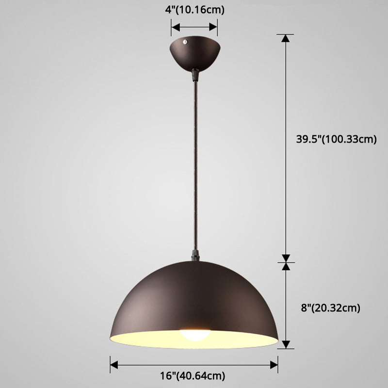 Metal Ribbed Dome Hanging Light 1-Light Nordic Minimalist Style Hanging Lamp for Restaurant Clearhalo 'Ceiling Lights' 'Modern Pendants' 'Modern' 'Pendant Lights' 'Pendants' Lighting' 2579728