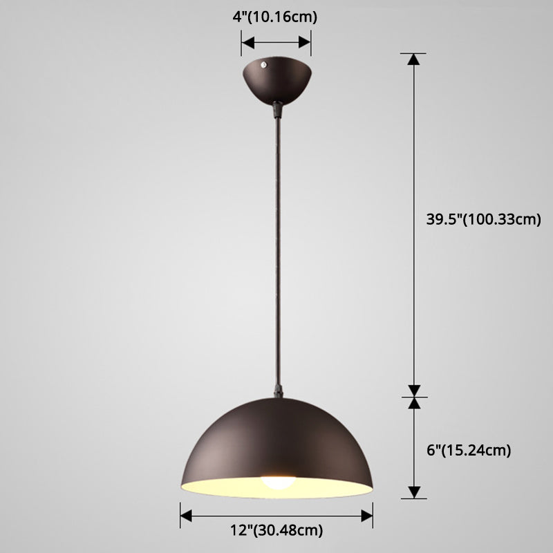 Metal Ribbed Dome Hanging Light 1-Light Nordic Minimalist Style Hanging Lamp for Restaurant Clearhalo 'Ceiling Lights' 'Modern Pendants' 'Modern' 'Pendant Lights' 'Pendants' Lighting' 2579729