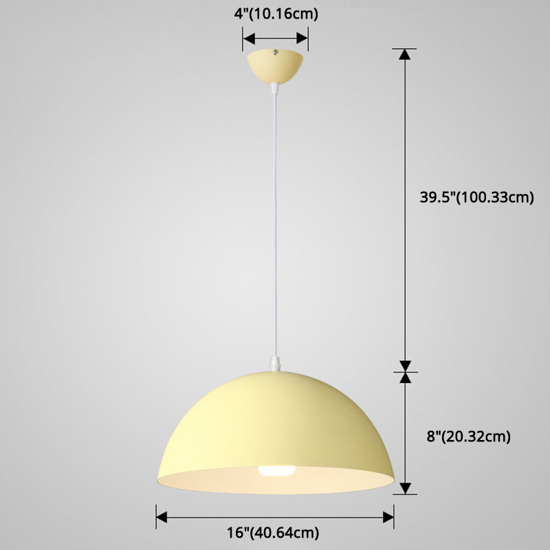 Metal Ribbed Dome Hanging Light 1-Light Nordic Minimalist Style Hanging Lamp for Restaurant Clearhalo 'Ceiling Lights' 'Modern Pendants' 'Modern' 'Pendant Lights' 'Pendants' Lighting' 2579734