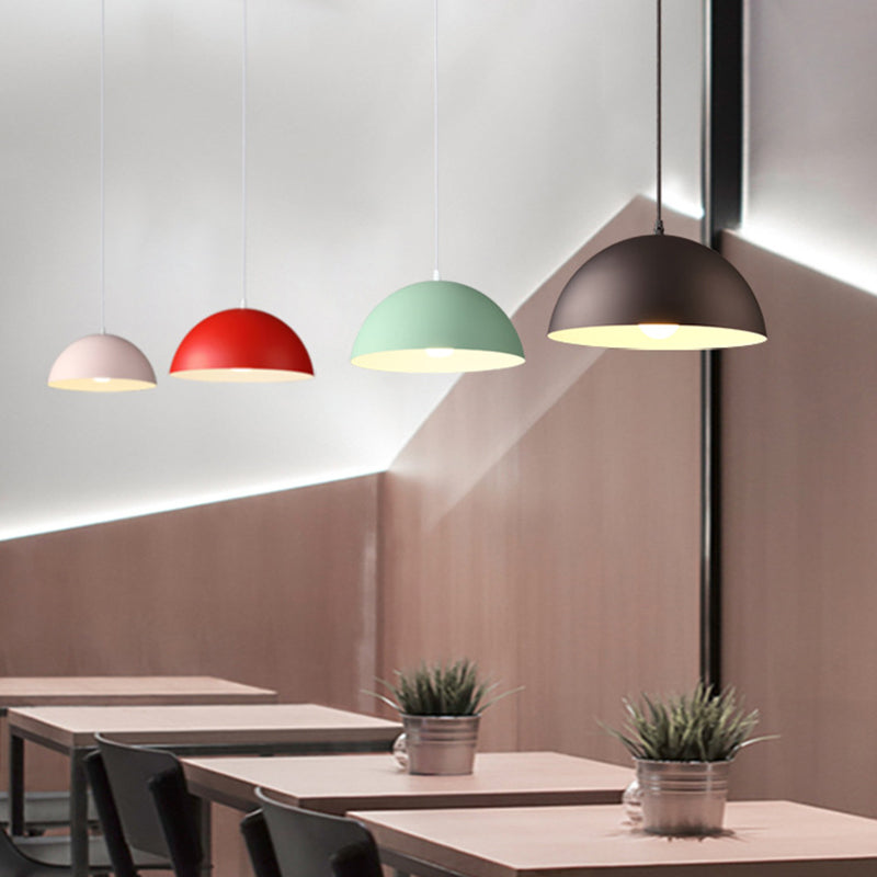 Metal Ribbed Dome Hanging Light 1-Light Nordic Minimalist Style Hanging Lamp for Restaurant Clearhalo 'Ceiling Lights' 'Modern Pendants' 'Modern' 'Pendant Lights' 'Pendants' Lighting' 2579739