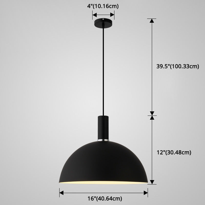 Metal Hemispherical Hanging Light Nordic Style 1 Light Restaurant Ceiling Pendant Lamp Clearhalo 'Ceiling Lights' 'Modern Pendants' 'Modern' 'Pendant Lights' 'Pendants' Lighting' 2579758