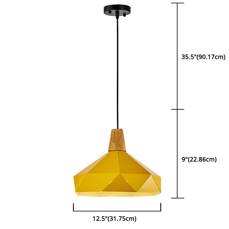 Diamond Dining Room Drop Pendant Modern Style Metal 1 Light Hanging Ceiling Light Clearhalo 'Art Deco Pendants' 'Black' 'Cast Iron' 'Ceiling Lights' 'Ceramic' 'Crystal' 'Industrial Pendants' 'Industrial' 'Metal' 'Middle Century Pendants' 'Pendant Lights' 'Pendants' 'Rustic Pendants' 'Tiffany' Lighting' 2579986