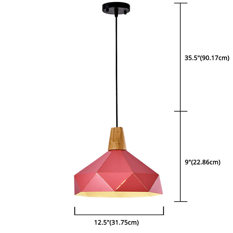 Diamond Dining Room Drop Pendant Modern Style Metal 1 Light Hanging Ceiling Light Clearhalo 'Art Deco Pendants' 'Black' 'Cast Iron' 'Ceiling Lights' 'Ceramic' 'Crystal' 'Industrial Pendants' 'Industrial' 'Metal' 'Middle Century Pendants' 'Pendant Lights' 'Pendants' 'Rustic Pendants' 'Tiffany' Lighting' 2579996