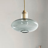 Oval Hanging Lamp Kit Modern Smoke Gray Glass 1 Head Brass Pendant Light Fixture Smoke Gray Clearhalo 'Ceiling Lights' 'Glass shade' 'Glass' 'Modern Pendants' 'Modern' 'Pendant Lights' 'Pendants' Lighting' 258060