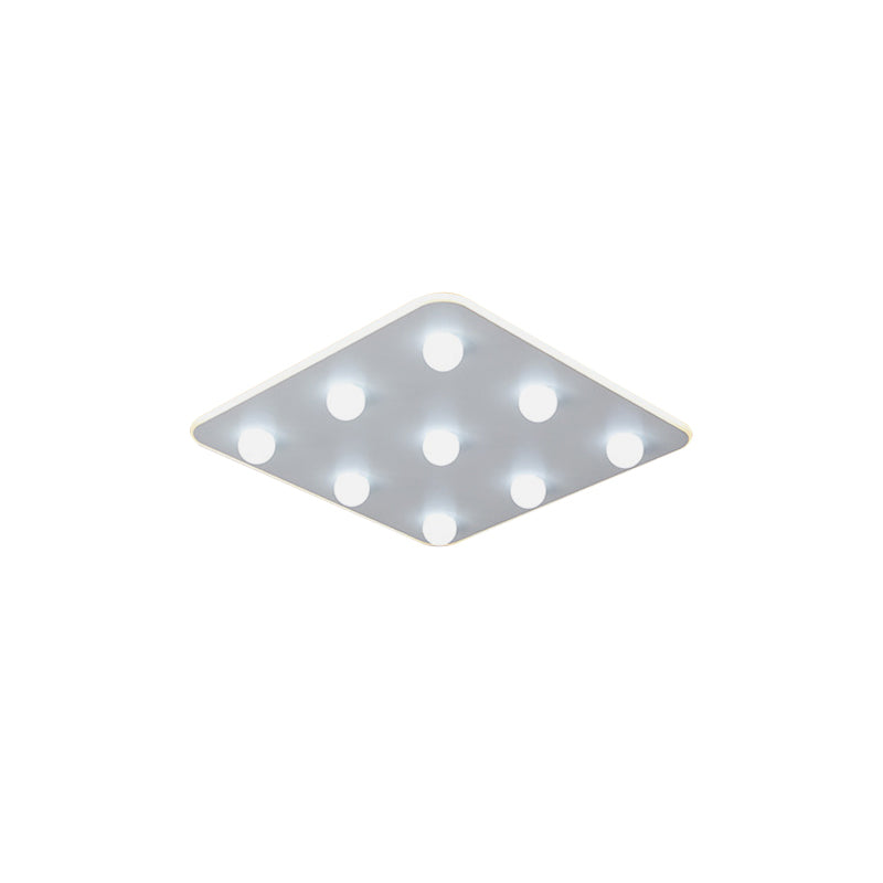 Flower/Round/Square Led Flush Ceiling Light Kids Modern Metal 8 Lights 16.5/19.5 Inch Wide White Flushmount Light Clearhalo 'Ceiling Lights' 'Close To Ceiling Lights' 'Close to ceiling' 'Flush mount' Lighting' 258684