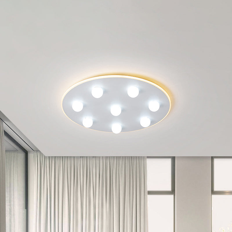 Flower/Round/Square Led Flush Ceiling Light Kids Modern Metal 8 Lights 16.5/19.5 Inch Wide White Flushmount Light Clearhalo 'Ceiling Lights' 'Close To Ceiling Lights' 'Close to ceiling' 'Flush mount' Lighting' 258687