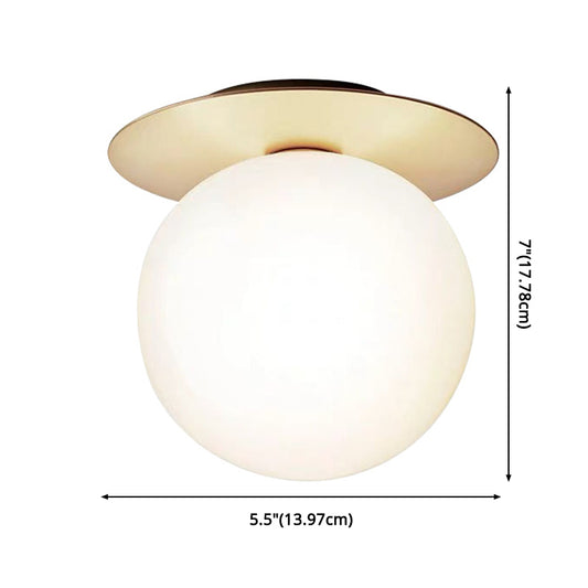 Globe Semi Flush Chandelier Modern 1 Light Glass Ceiling Mount Light Fixture for Hallway Clearhalo 'Ceiling Lights' 'Close To Ceiling Lights' 'Close to ceiling' 'Semi-flushmount' Lighting' 2588384