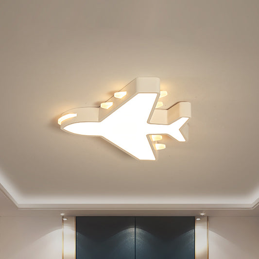 19.5/23.5 Inch Wide White/Blue Airplane Flush Mount Fixture Acrylic Modernism LED Flush Light in Warm/White Light Clearhalo 'Ceiling Lights' 'Close To Ceiling Lights' 'Close to ceiling' 'Flush mount' Lighting' 258838