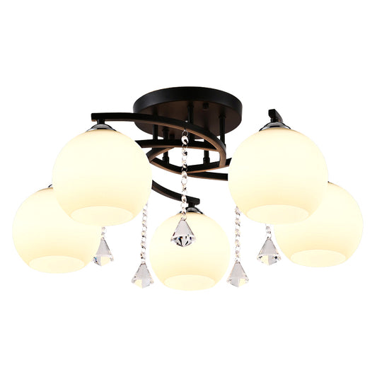 Round Flush Mount Ceiling Light Modernist Frosted White Glass Ceiling Flush Mount for Living Room Clearhalo 'Ceiling Lights' 'Close To Ceiling Lights' 'Close to ceiling' 'Semi-flushmount' Lighting' 2588471