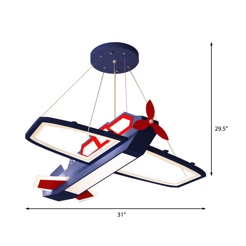Acrylic Airplane Pendant Light Fixture Modernism LED Ceiling Chandelier in Blue, Warm/White Light Clearhalo 'Ceiling Lights' 'Chandeliers' Lighting' options 258849