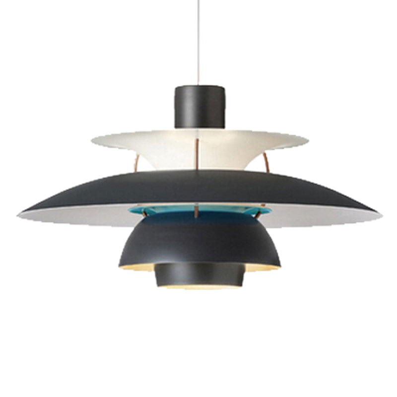 Metal Flying��Saucer Hanging Light 1 Light Nordic Style Hanging Lamp for Restaurant Black Clearhalo 'Ceiling Lights' 'Modern Pendants' 'Modern' 'Pendant Lights' 'Pendants' Lighting' 2588583